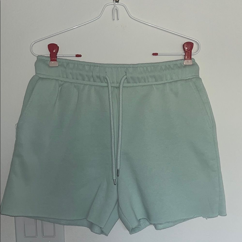 Forever 21 Light Green Athletic Shorts size medium raw hem